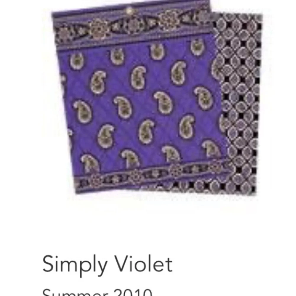 Vera Bradley Purple Paisley Lanyard Simply Violet Pattern Like New